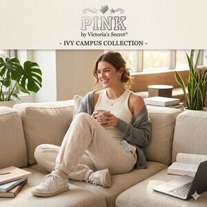 Victoria's Secret PINK Fleece Relaxed Ivy Campus Sweatpants